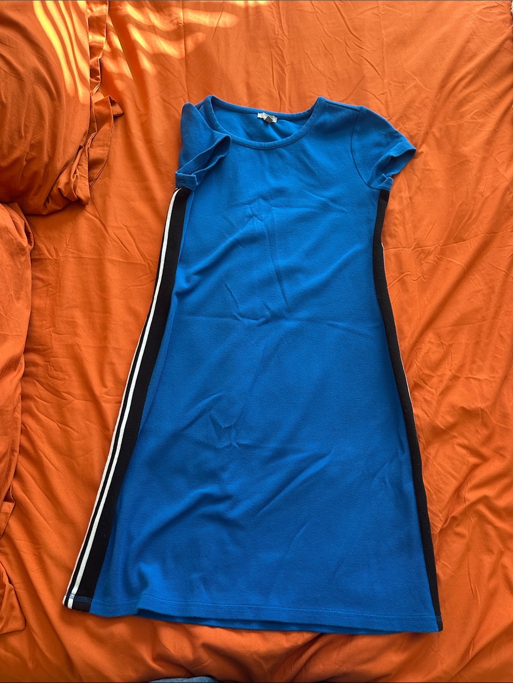Talbots Royal Blue Short-Sleeve Shift Dress with Side Stripe